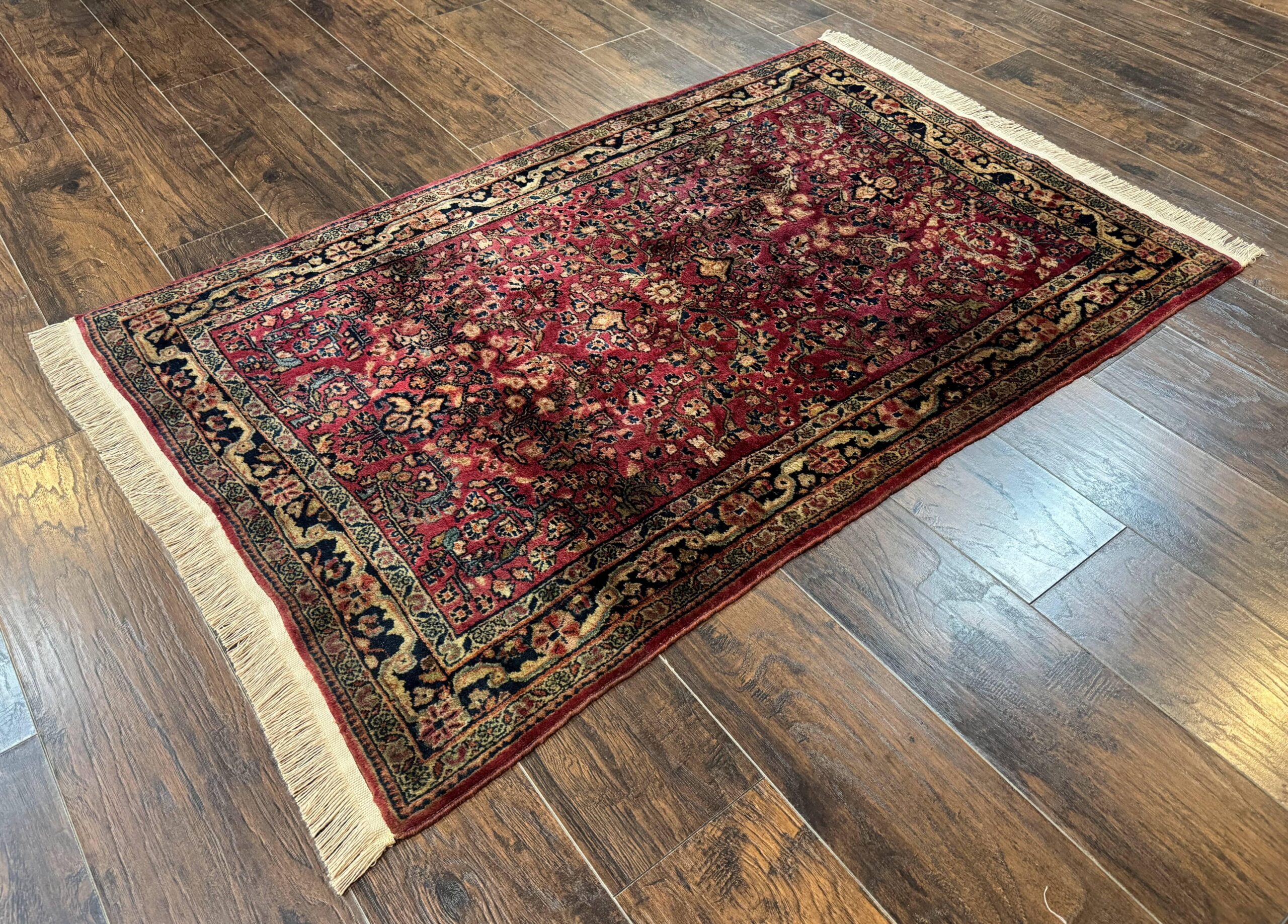 Persian Sarouk Rug 3x5, Antique Persian Carpet - Image 2
