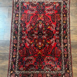 Persian Rug 3x5, Red Tribal Rug, Semi Antique, Wool Rug 3 x 5, Persian Hamadan Rug
