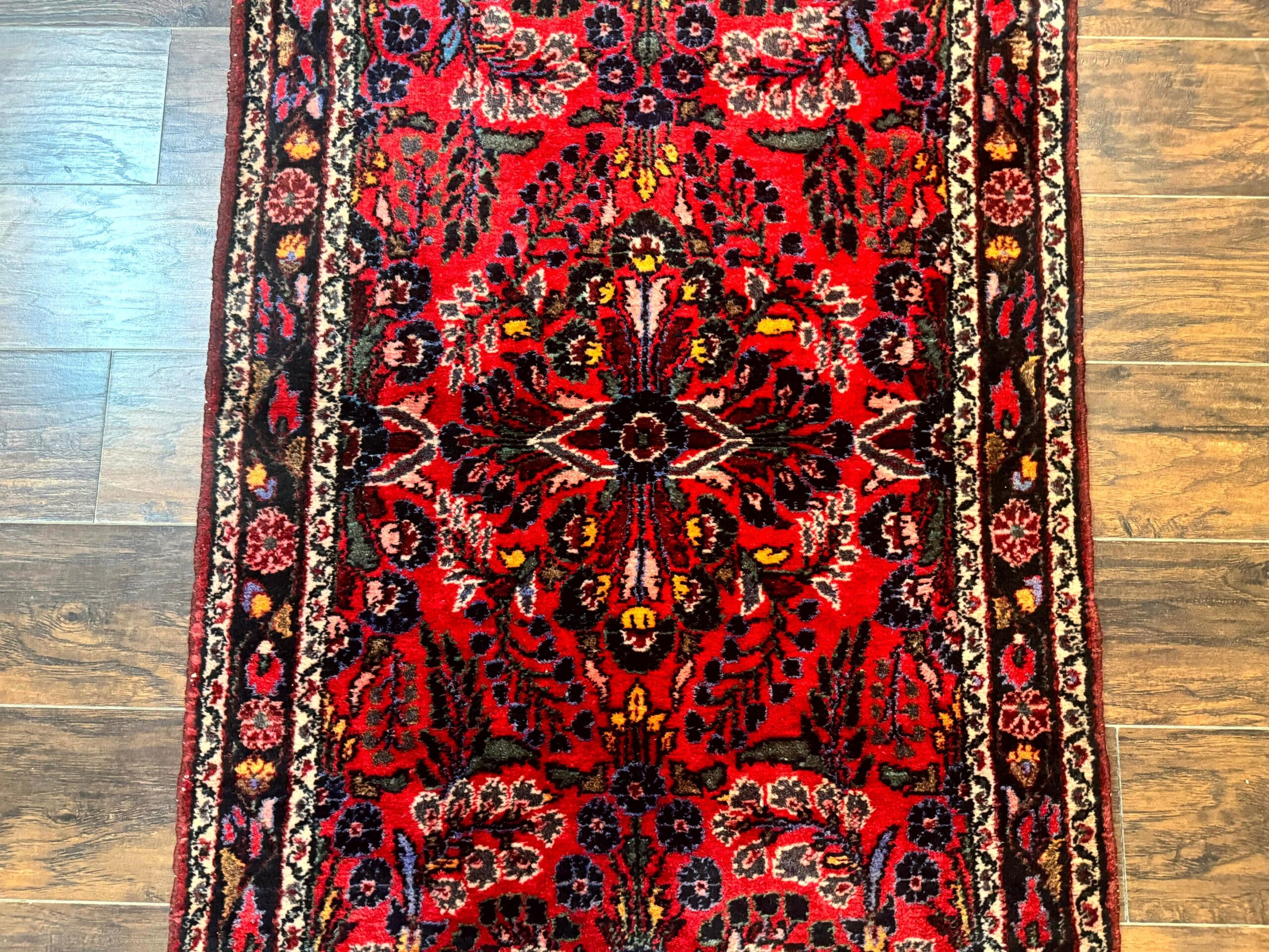 Persian Rug 3x5, Red Tribal Rug, Semi Antique, Wool Rug 3 x 5, Persian Hamadan Rug - Image 2