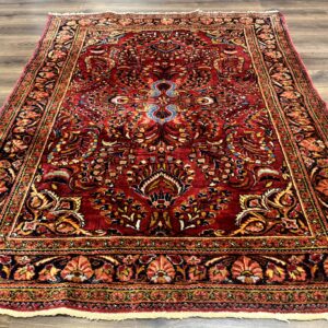 Persian Lilihan Rug 5x6, Red, Floral, Antique Persian Carpet